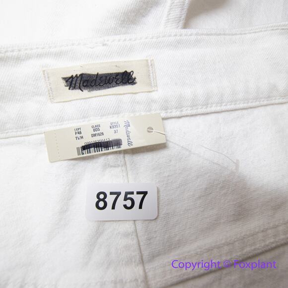 New! Madewell High-Rise Denim Shorts in Tile White size 37 - Picture 12 of 15